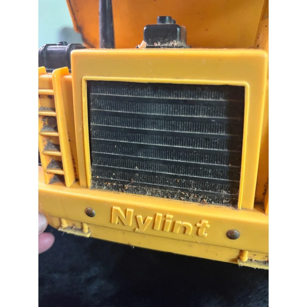 Vintage Nylint Hard Hat Contractors Yellow Pressed Steel Dump Truck Toy